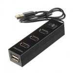 USB 2.0 4 Port HUB High Speed I-1001 Black